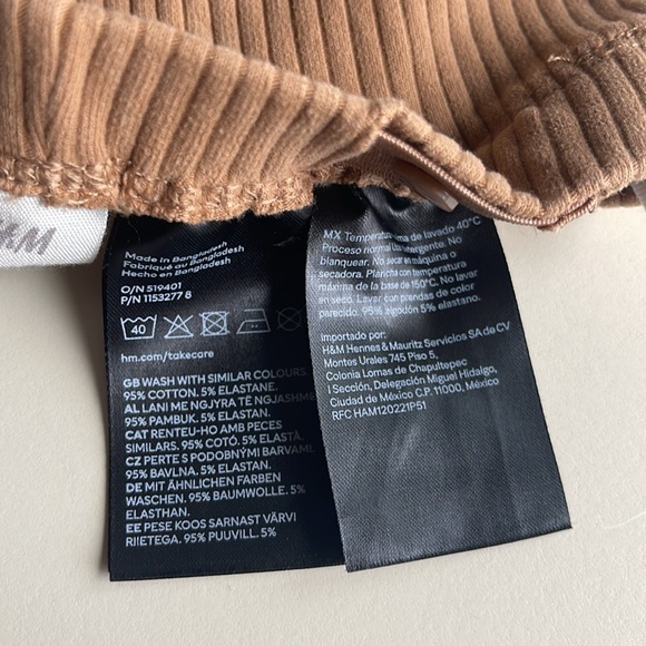 H&M Baby 2 Pack Organic Cotton Brown & Cream Breakfast Print Leggings - Picture 5 of 13